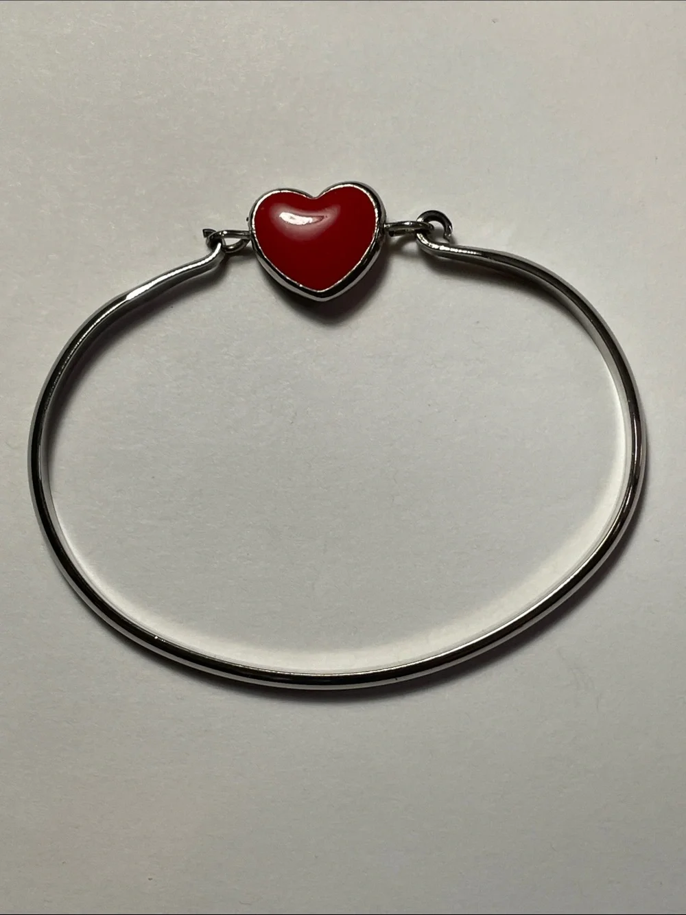 Reversible Red Heart Stone Filigree Bracelet 925 plated